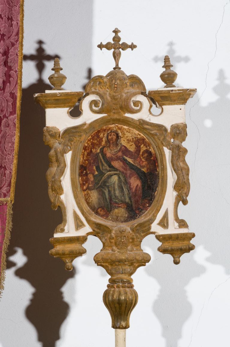 Insegna processionale con Madonna del Rosario e Assunzione della Vergine (l.2)